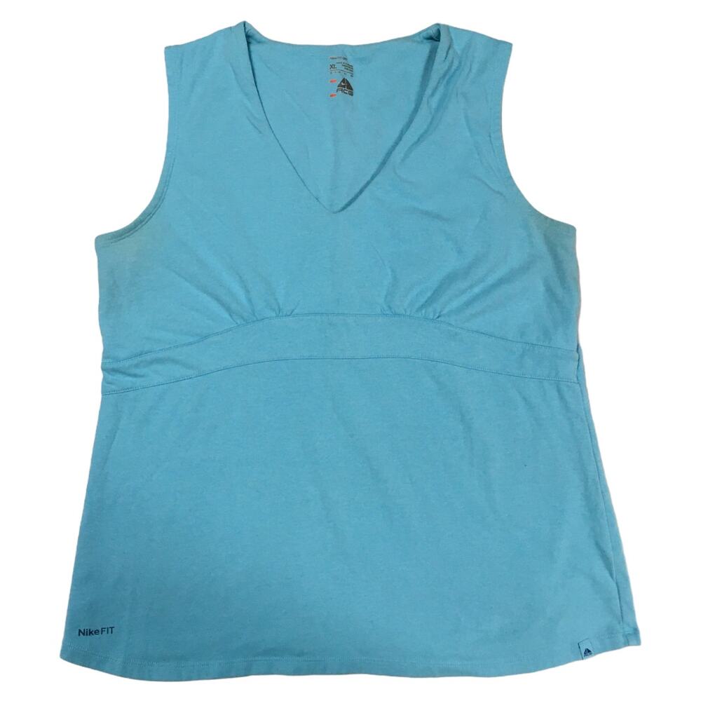 Nike ACG Tank Top FitDry Blue Sleeveless Shirt V-Neck Athletic‎ Womens XL Active